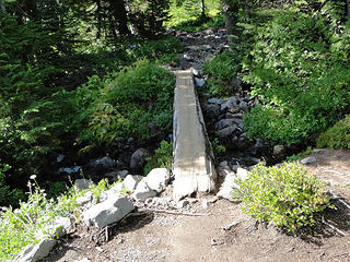 Log bridge on Spray Park trail.