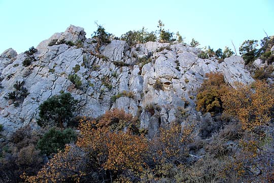 cliff above crash site