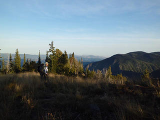 McCue Ridge trail - late afternoon - with Skykomish 45 and wife