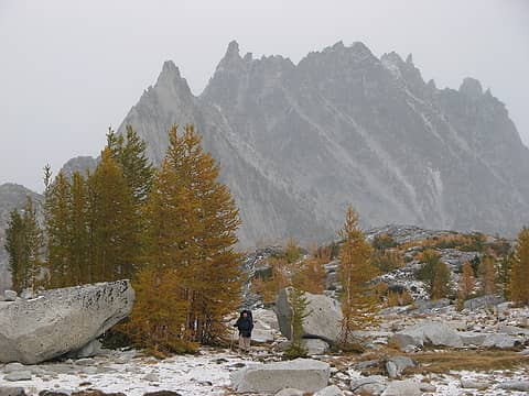 DavidL with larches and Prusik Peak