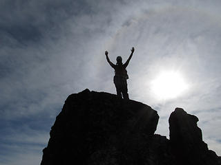 Adam on the summit of Mt Worthington