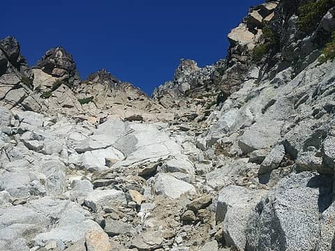 Climbed this gully to get to the east ridge