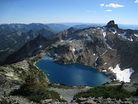 circle lake from east southeast ridge leading to peggy's pond