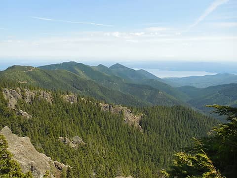 MtCrag-View from the top crest, to the south east, Buck Mtn and Hood Canal