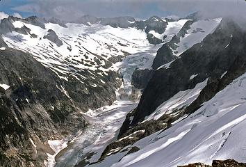 McAllister Glacier from Backbone Ridge backbone ridge aug 1999-020