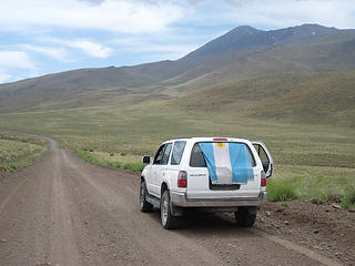 Pablo's Toyota and Argentine flag