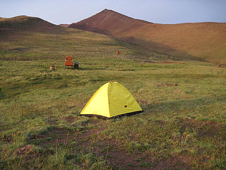 Camping at ski area below Cerro Wayle