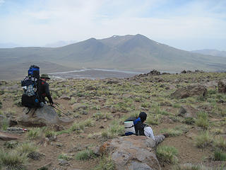 Looking back at the Cerro Wayle from el Tromen