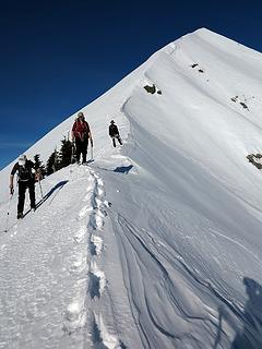 Descending the ridge