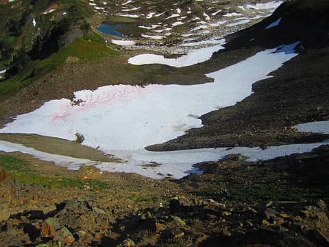 steep slope down into White Chuck Glacier area
