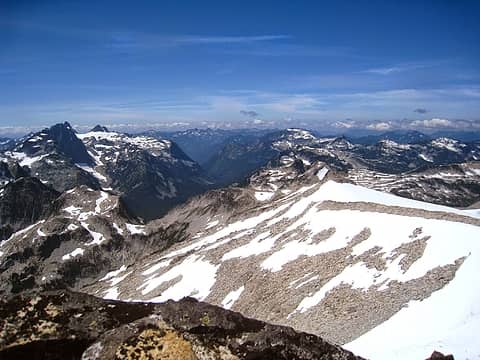 looking west from Mt. Hinman, down the MFK drainage