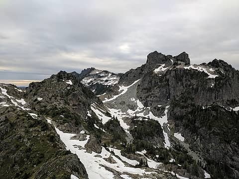 View (left to right) of Point 5760, Gunnshy, and Gunn Peak.