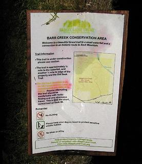 Barr Creek trailhead sign