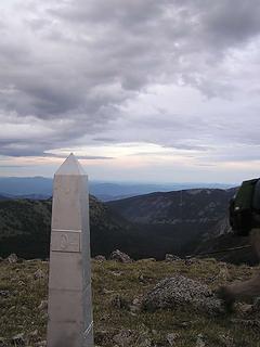 Boundary marker 104 on eastern flank of Armstrong (looking north/east)
