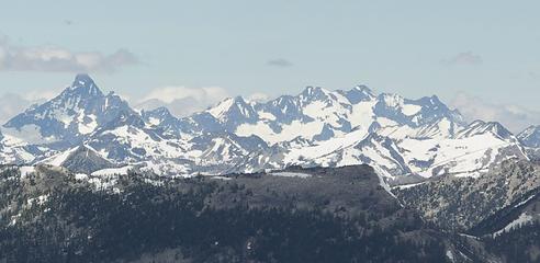 Name these peaks looking West from Libby Peak.