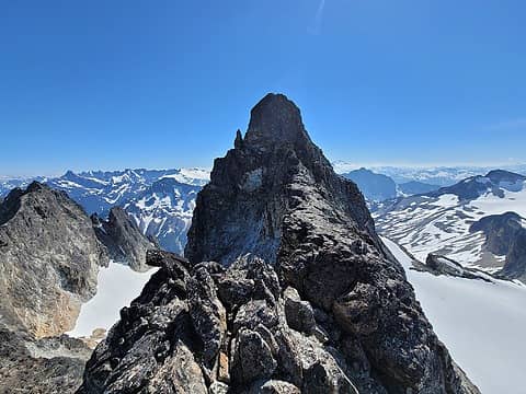 Top of the semi-obvious gully, looking at the summit
