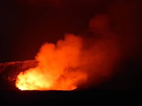 Halema'uma'u inside Kilauea Crater at night