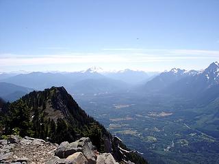 View East showing Glacier Peak and Mt. Pugh