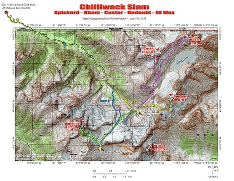 GPS tracks of our 5 day adventure on the Chilliwack Slam
