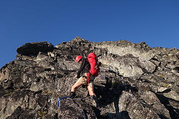 Very loose scrambling to the summit