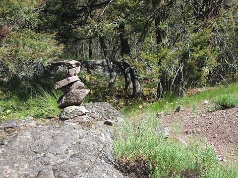 Somebody kindly marked some of the trail sections with stacked rocks