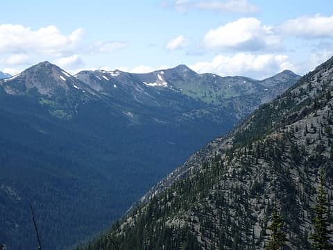 Ridge above Harts Pass Rd and Slate Peak Lookout near center