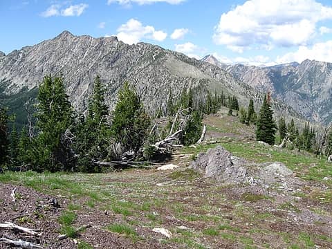 Looking northerly along Beauty Ridge as it climbs to the Peak
