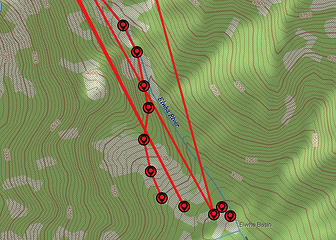 The route I took along the bypass way trail around the Elwha gorge, documented by my InReach satellite transponder