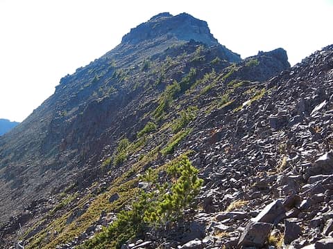 looking back up the east ridge