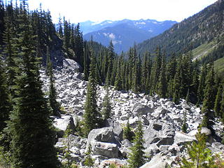 Boulder field below Margaret Lk