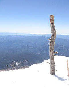 Summit stick (which also happens to be on TOP of the old cabin up there...weird!)