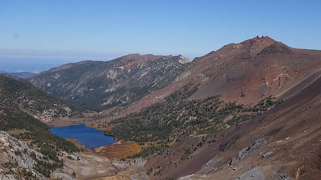 Frances Lake and Twin Peaks from Point 9280