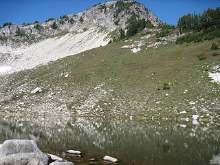 Point 6303 and small lake we passed while on the high route from Hannegan