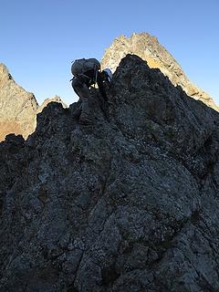 ... scrambling over a bump on the crest...