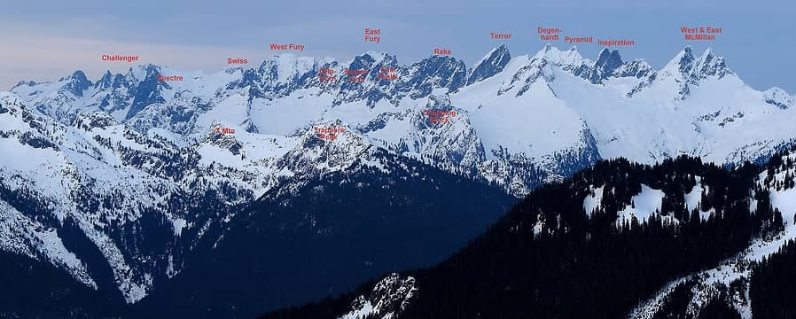 The whole Picket Range, also showing why Trappers Peak is such a fine viewpoint.