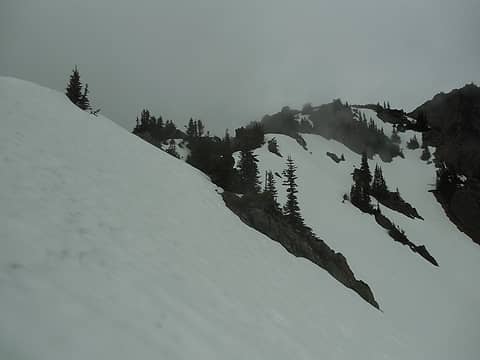 looking back up the ridge once more