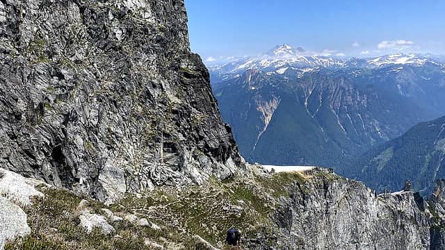 Beginning of corkscrew with Glacier Peak in the background