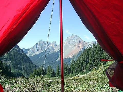 American Border Peaks and Mt Larrabee ...... as seen from inside my tent!