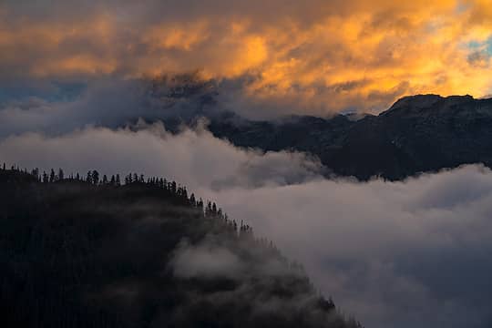 Mt Despair in Clouds at Sunrise