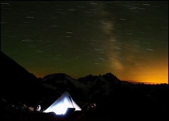 Stars fly over Mount Formidable.