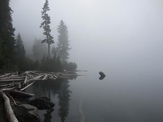 Upper Lena Lake fogged in