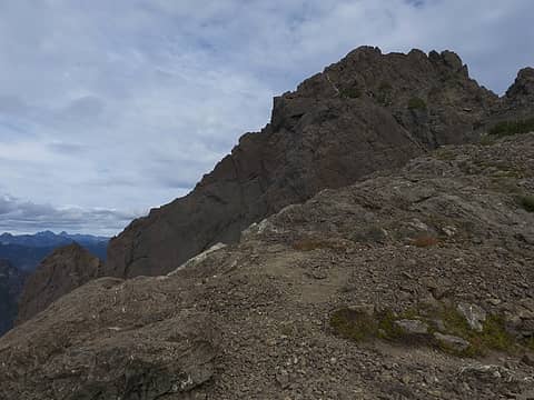 View of summit block from saddle