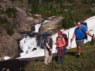 Bryan, Jessica, and Mike at Falls above Lower Berdeen