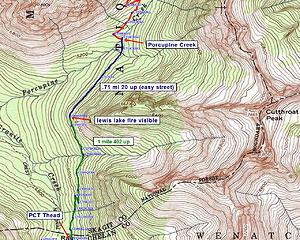 Cutthroat Pass trail Sorth.
