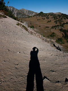 Me and my shadow. 
MRNP, White River campground to Sunrise 2nd Burroughs, to Glacier basin loop 10/07/12