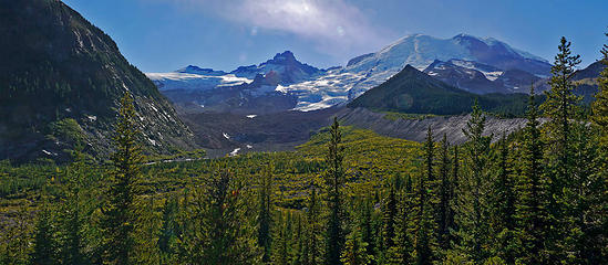 Pan of Emmons Glacier. 
MRNP, White River campground to Sunrise 2nd Burroughs, to Glacier basin loop 10/07/12
