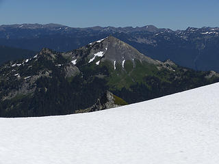 Mt Scott from the top of snow slope above lone tree pass