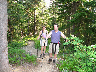 Jeremy and Chris up the trail