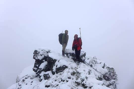 Blue skies everywhere except on the summit of Frozen. We saw nothing.