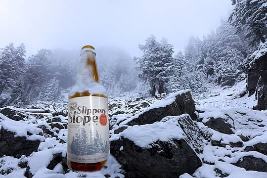 This climb sponsored by Slippery Slope Ale